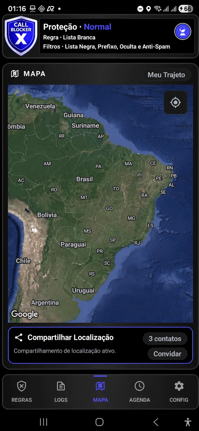 Loaded MAP screen without personal markers